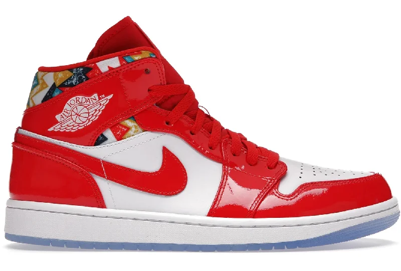 Air Jordan 1 Mid Barcelona Sweater Red Patent