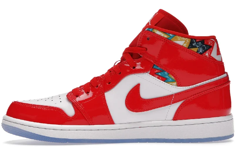 Air Jordan 1 Mid Barcelona Sweater Red Patent