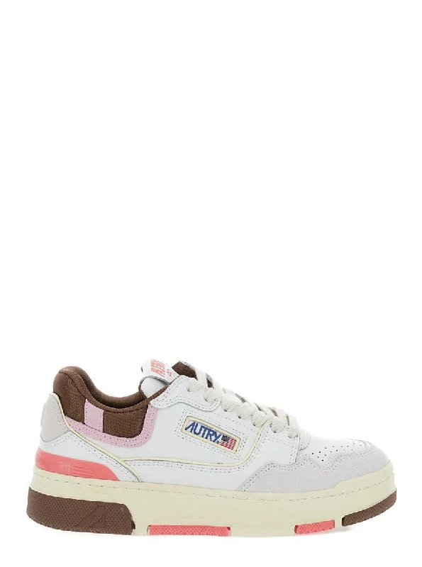 Multicolor Low Top Sneakers With Logo Patch In Leather Woman