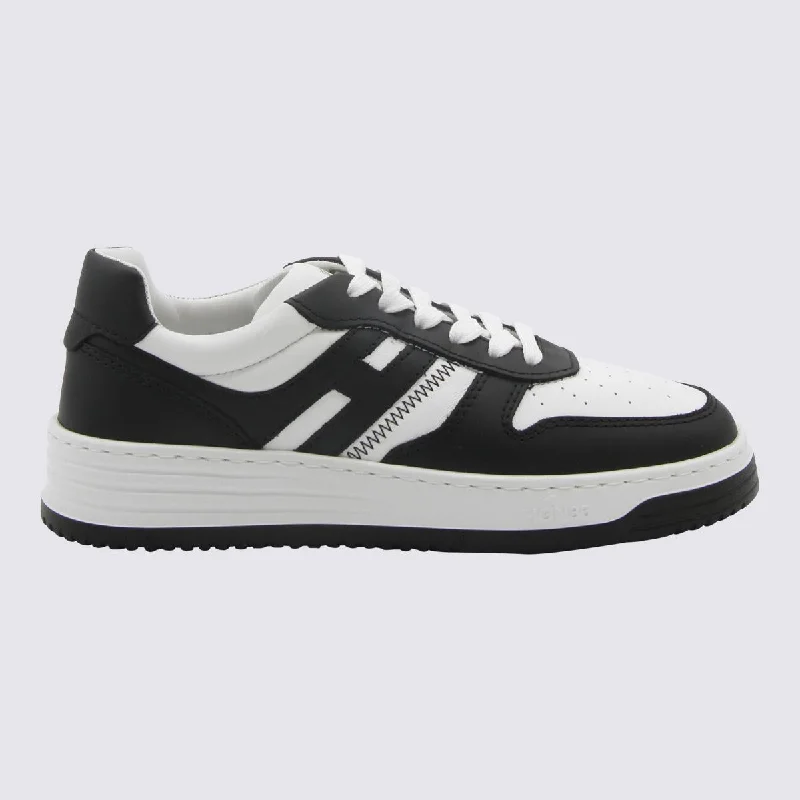 Hogan Black And White Leather Sneakers