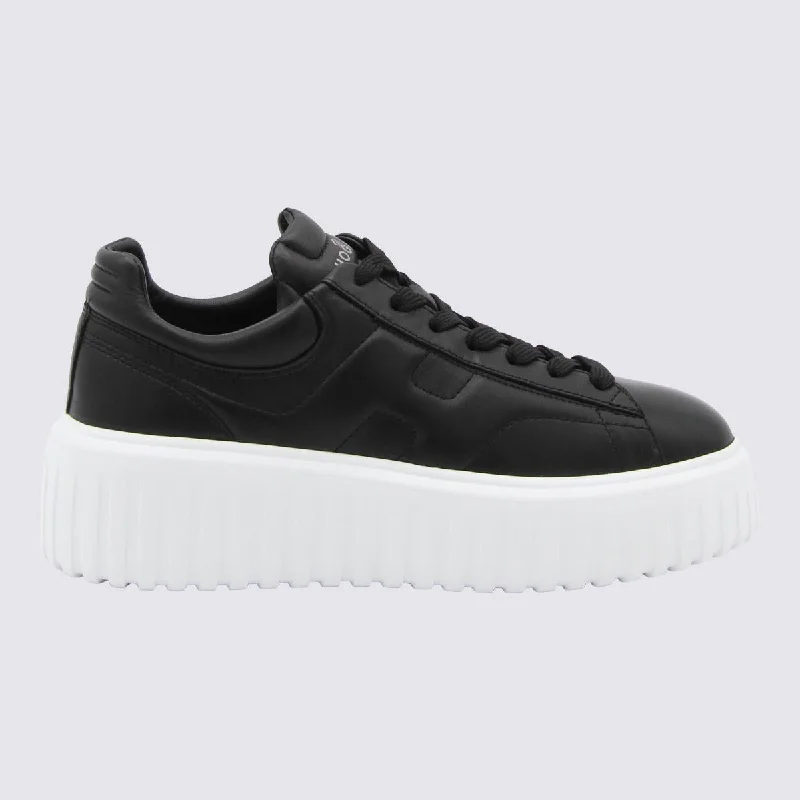 Hogan Black And White Leather Sneakers