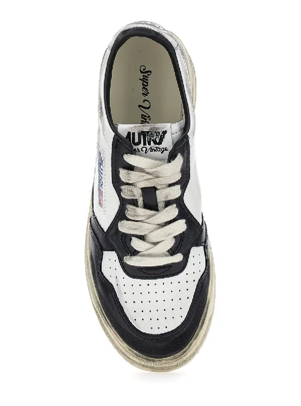 'Super Vintage' Multicolor Low Top Sneakers With Logo Detail In Leather Man