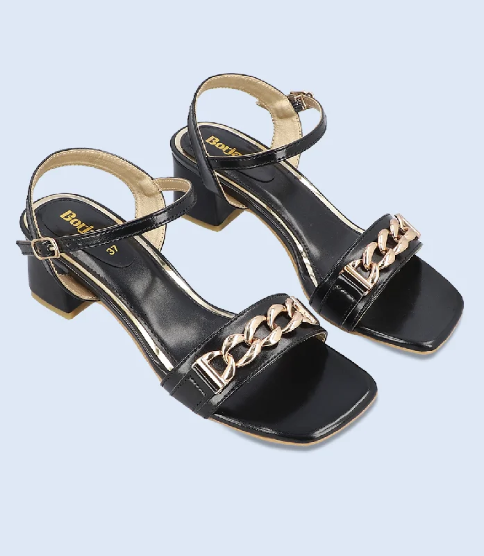 BW9340-BLACK-Women Sandal Heel