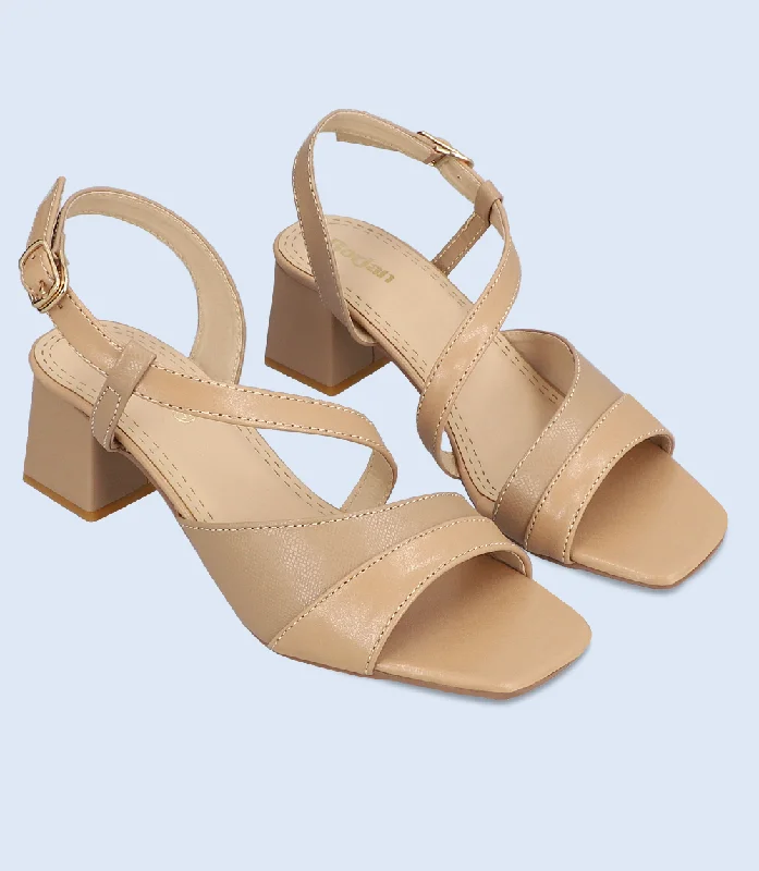 BW9378-KHAKI-Women Sandal Heel