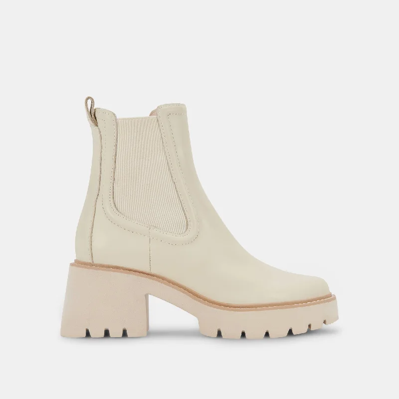 HAWK H20 WIDE BOOTIES IVORY LEATHER