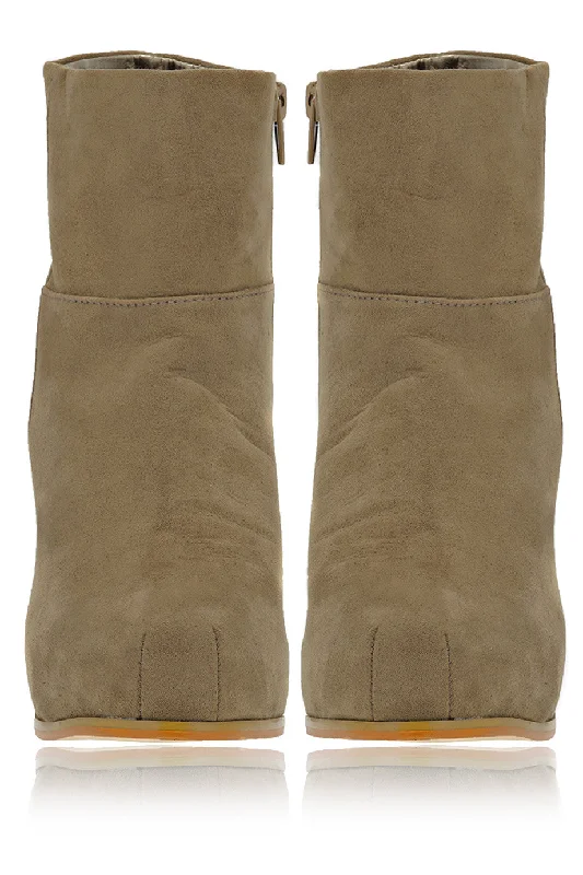 ELSA Taupe Suede Ankle Boots