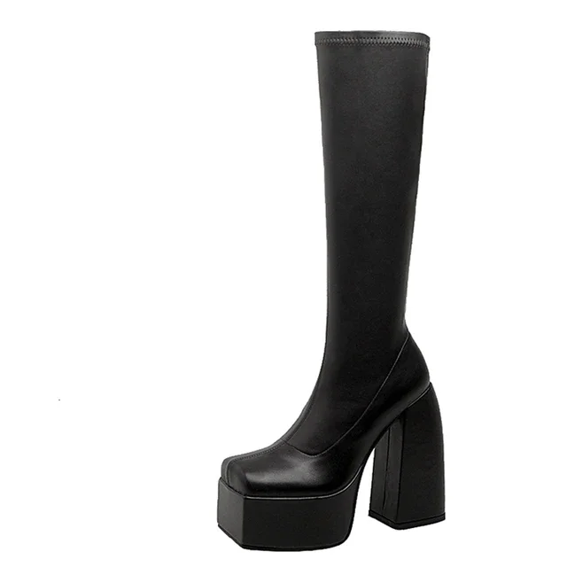 USS Shoes Fedra Women's Knee High Black Boots