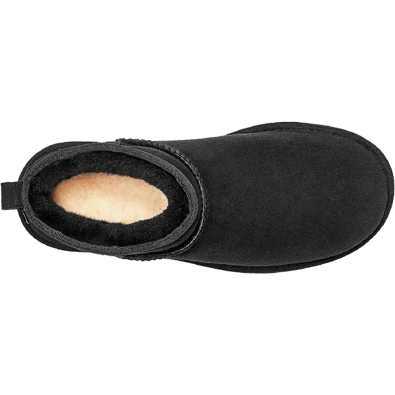 Women's UGG Classic Ultra Mini Black Sheepskin