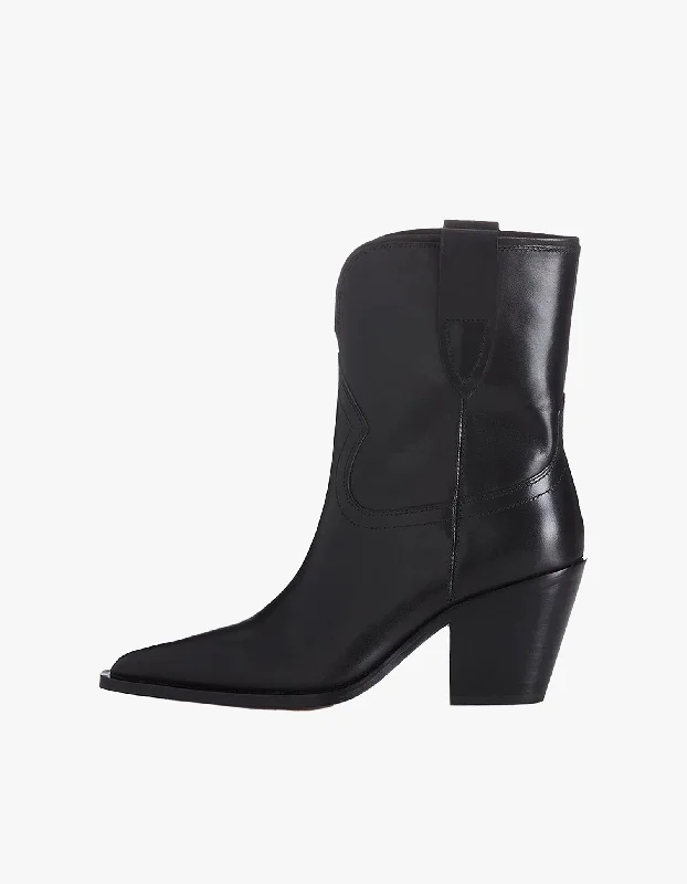 Martha Boot - Black Burnished