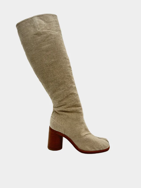 Beige Tabi Boots