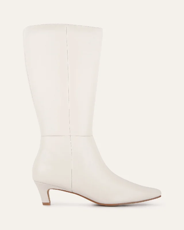 ISLA CALF BOOTS OFF WHITE LEATHER