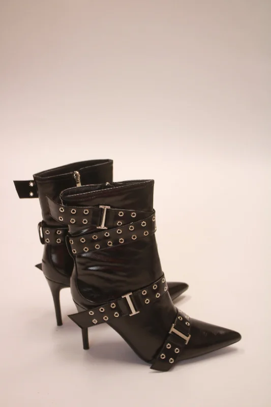 Multi Buckle Straps Stiletto Boot