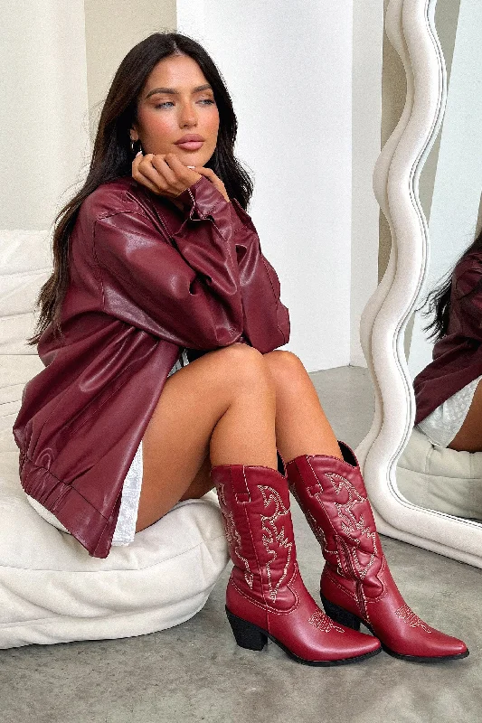 Nashville Boots - Burgundy