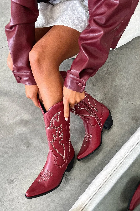 Nashville Boots - Burgundy