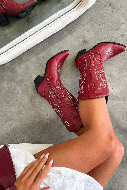 Nashville Boots - Burgundy