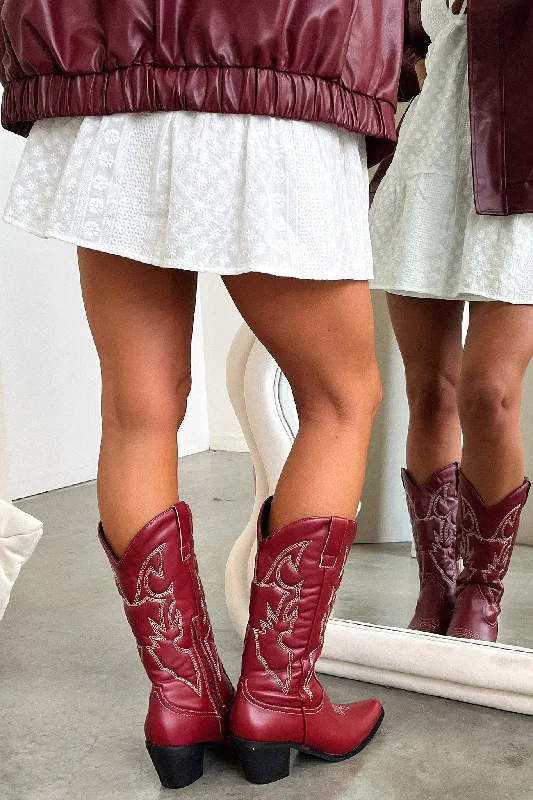 Nashville Boots - Burgundy