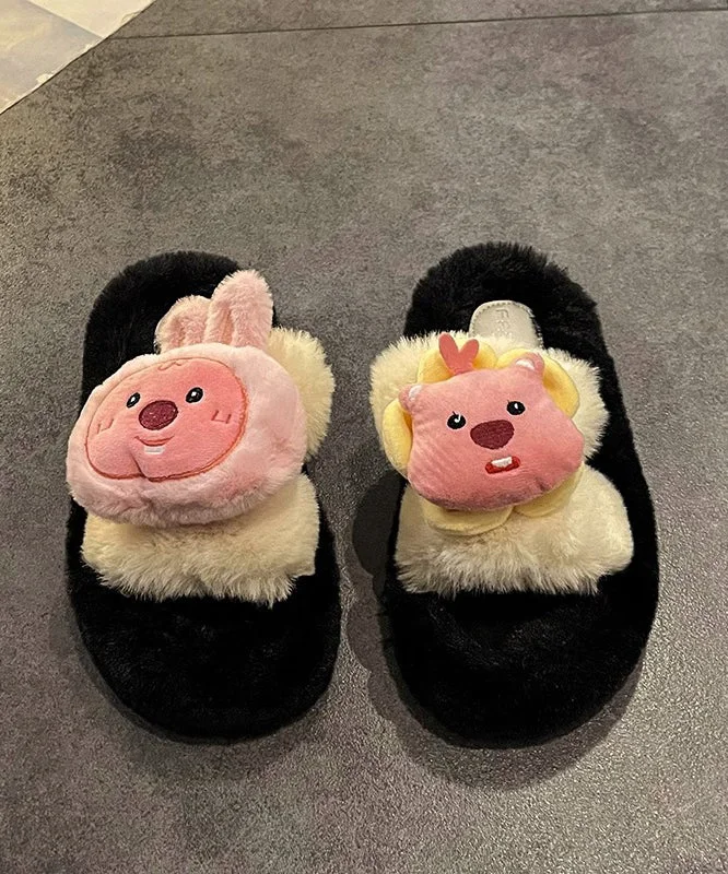 New Cartoon Thick Sole Home Comfortable Plush Slippers