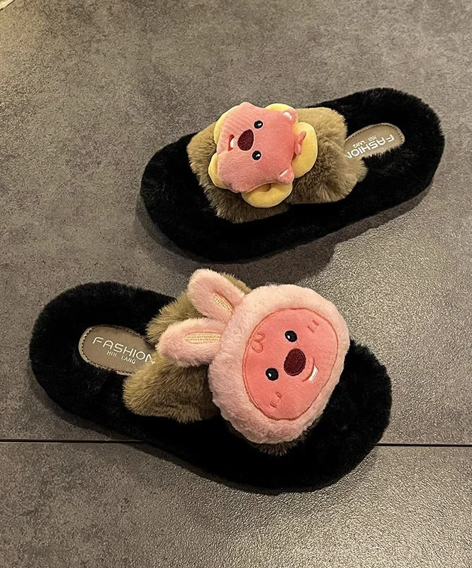 New Cartoon Thick Sole Home Comfortable Plush Slippers