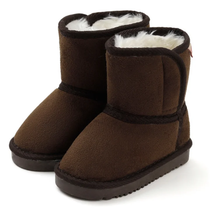 OZKIZ Medium Velcro Fur Boots - Dark Brown