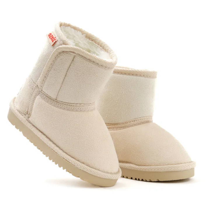 OZKIZ Medium Velcro Fur Boots - Light Beige