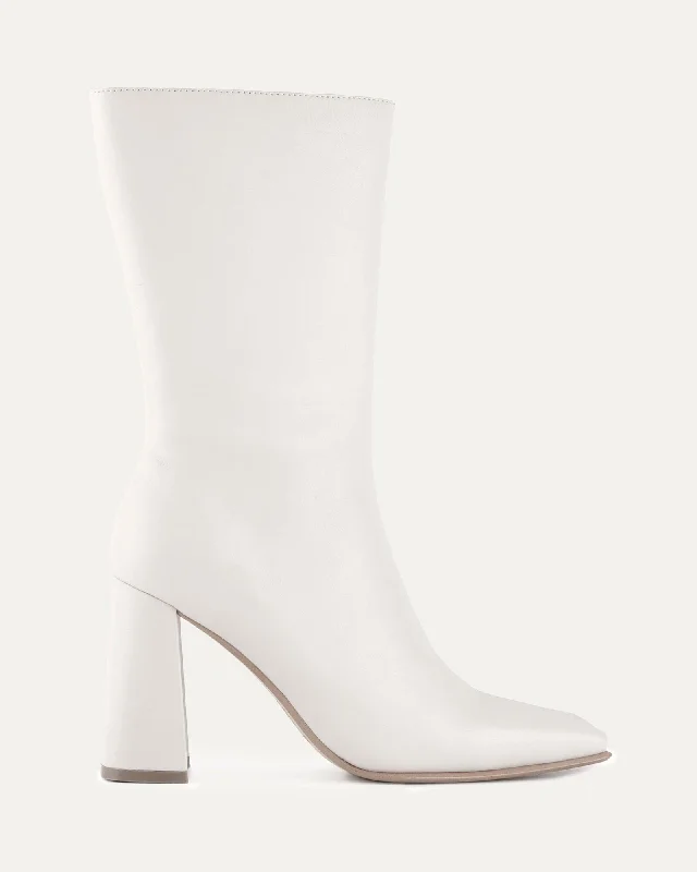 RUSH CALF BOOTS OFF WHITE LEATHER