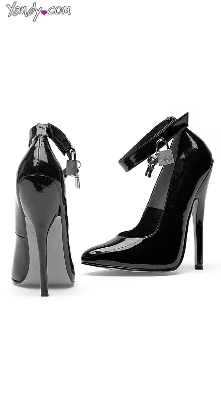 6"" Heel Fetish Pump With Lock and Key