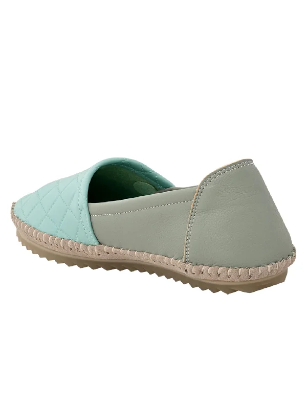 Women Aqua Checked Loafers