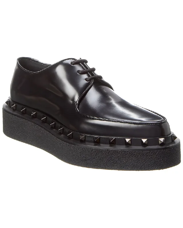 Valentino Rockstud Leather Platform Loafer