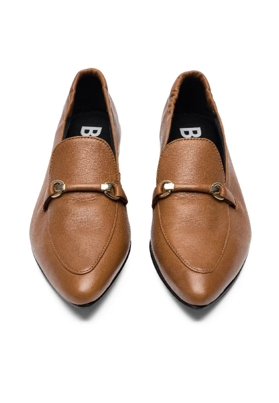 Biatracey Cognac Leather Loafers