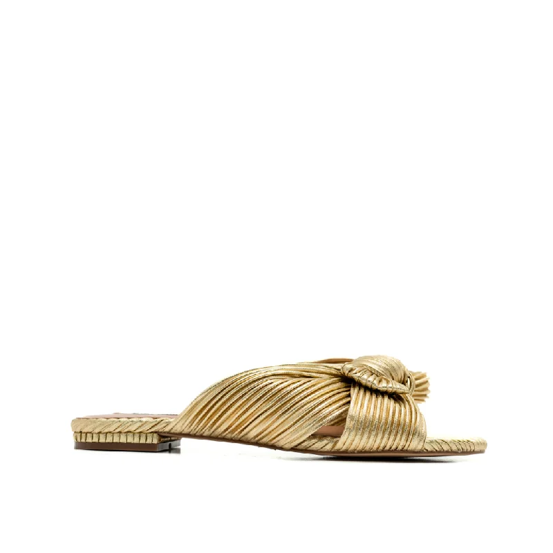 Bibi Lou Minnie Flat Sandal in Gold