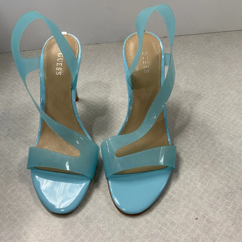 Blue Shoes Heels Stiletto Guess, Size 8