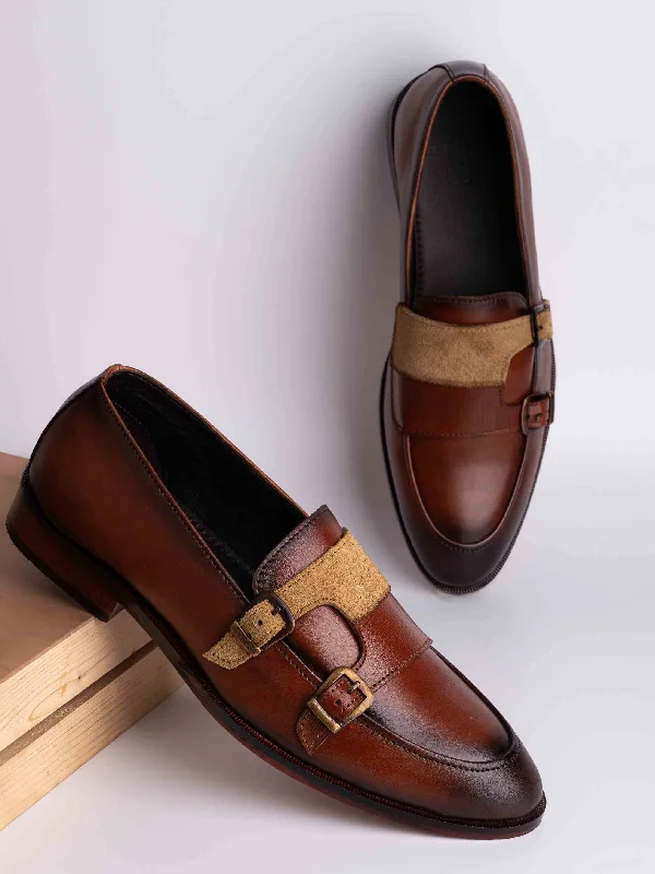 Men Tan Solid Loafers