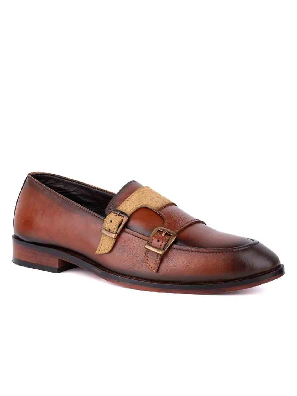 Men Tan Solid Loafers