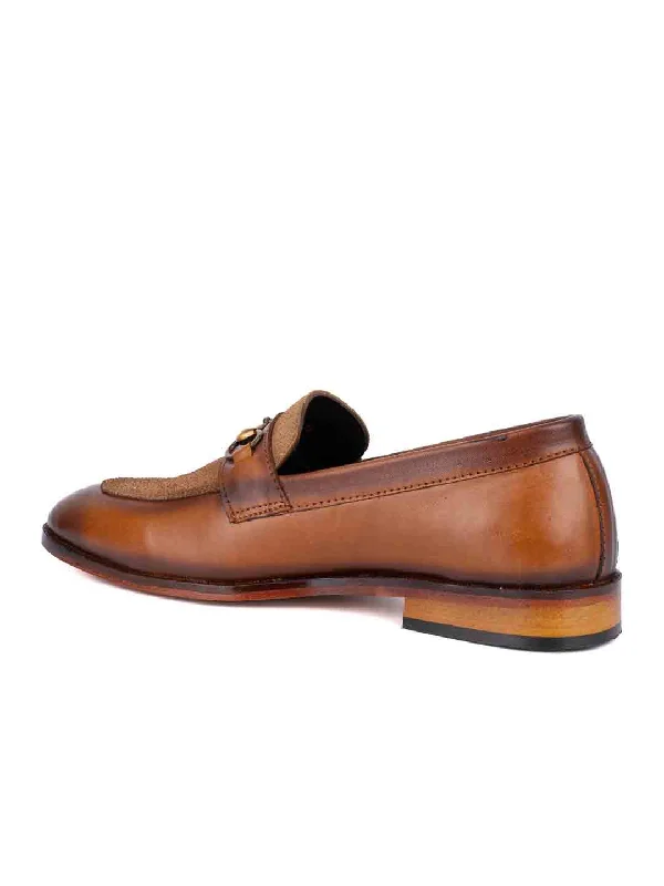 Men Tan Solid Loafers