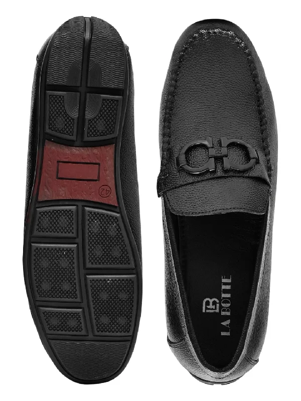 Men Black Solid Loafers