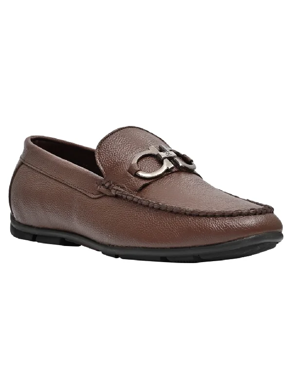 Men Brown Solid Loafers