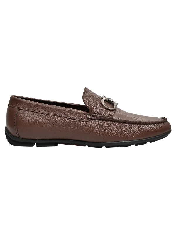 Men Brown Solid Loafers