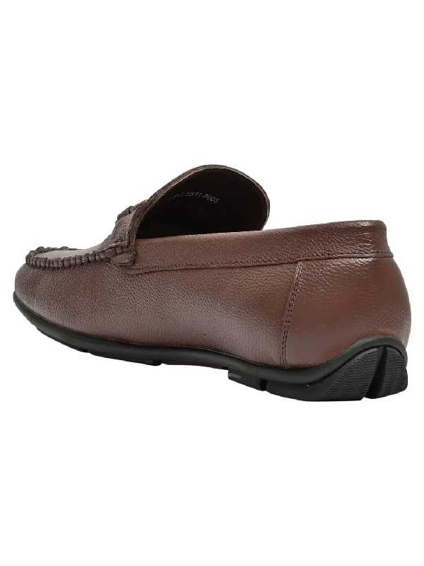 Men Brown Solid Loafers