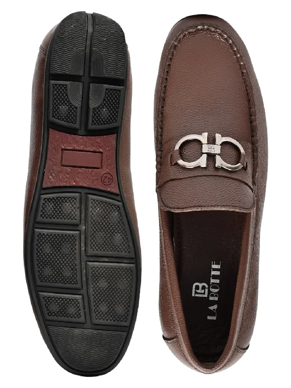 Men Brown Solid Loafers