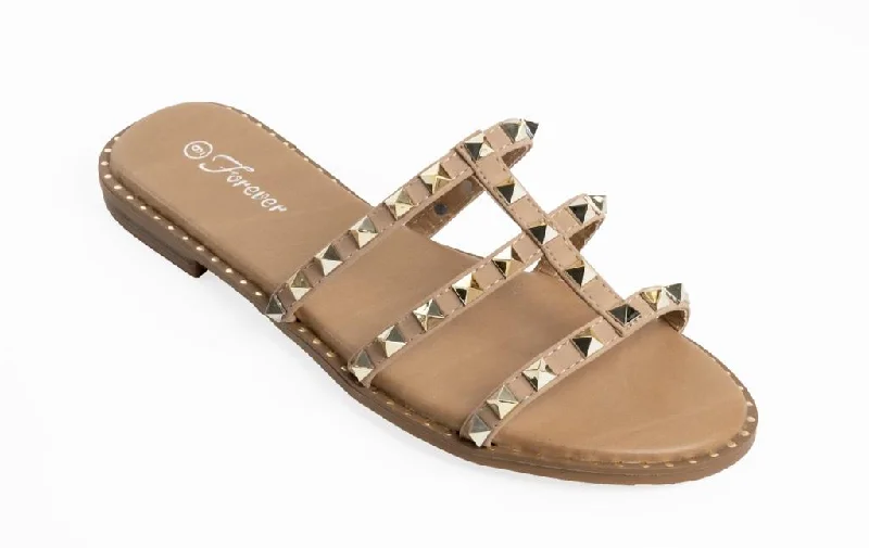 Ding-32 Chic Grid Flat Sandal