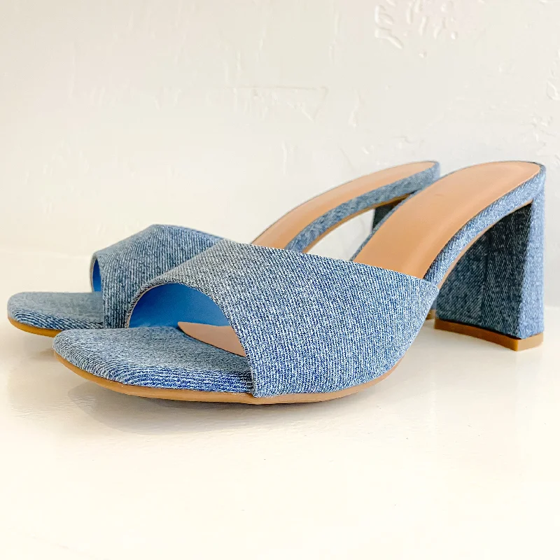 Everlasting Denim Kitten Heel