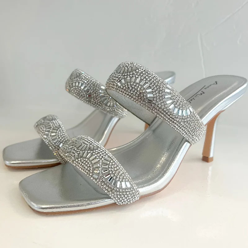 Hailey Rhinestone Bubble Strap Heel