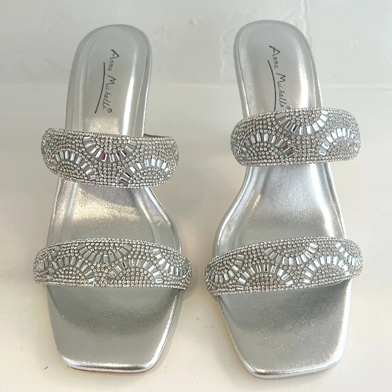 Hailey Rhinestone Bubble Strap Heel