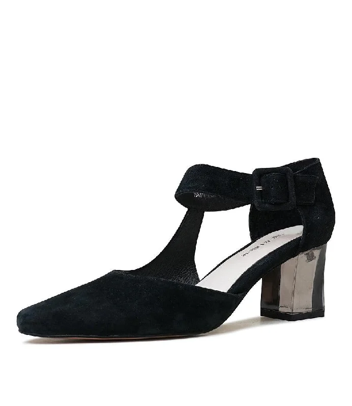 Happie Black Suede Heels