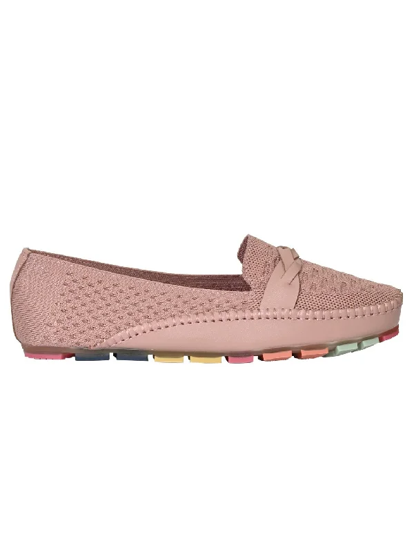 Women Nude Woven Loafers