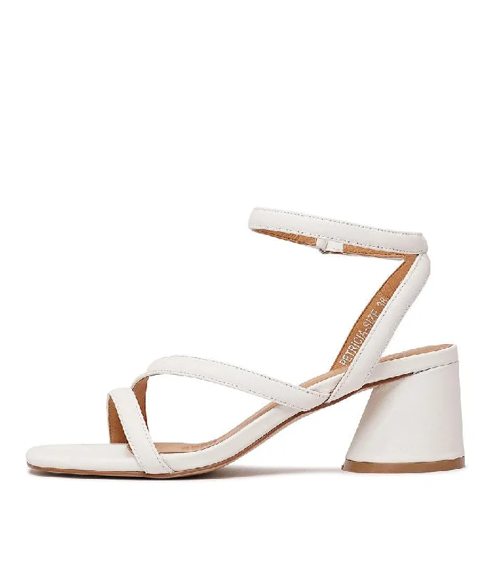 Petricia White Leather Heels