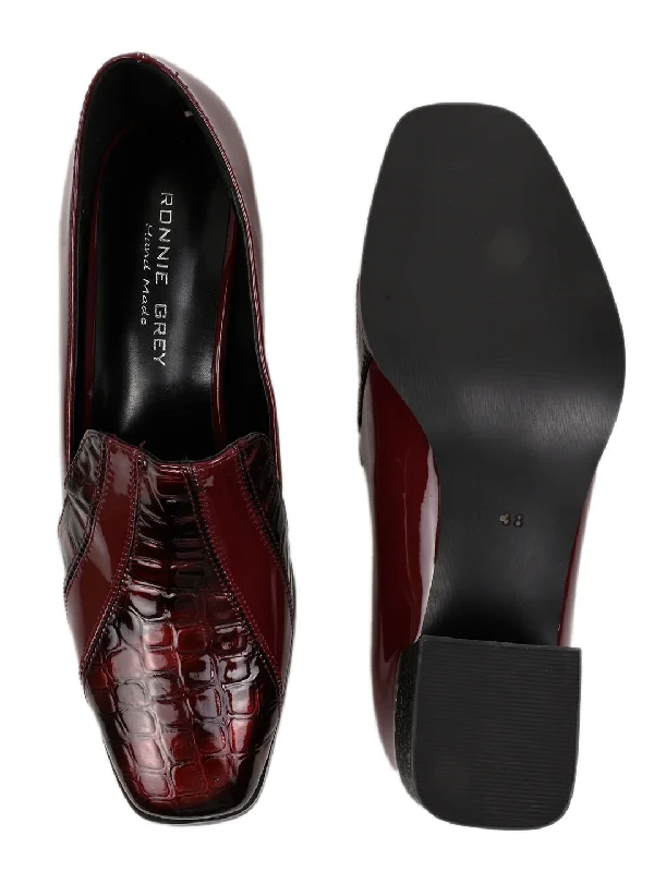 Women Maroon Animal Print Loafers