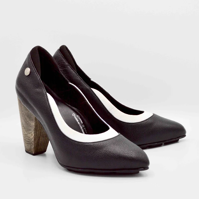 RHYTHM HIGH HEEL - BLACK/WHITE LEATHER