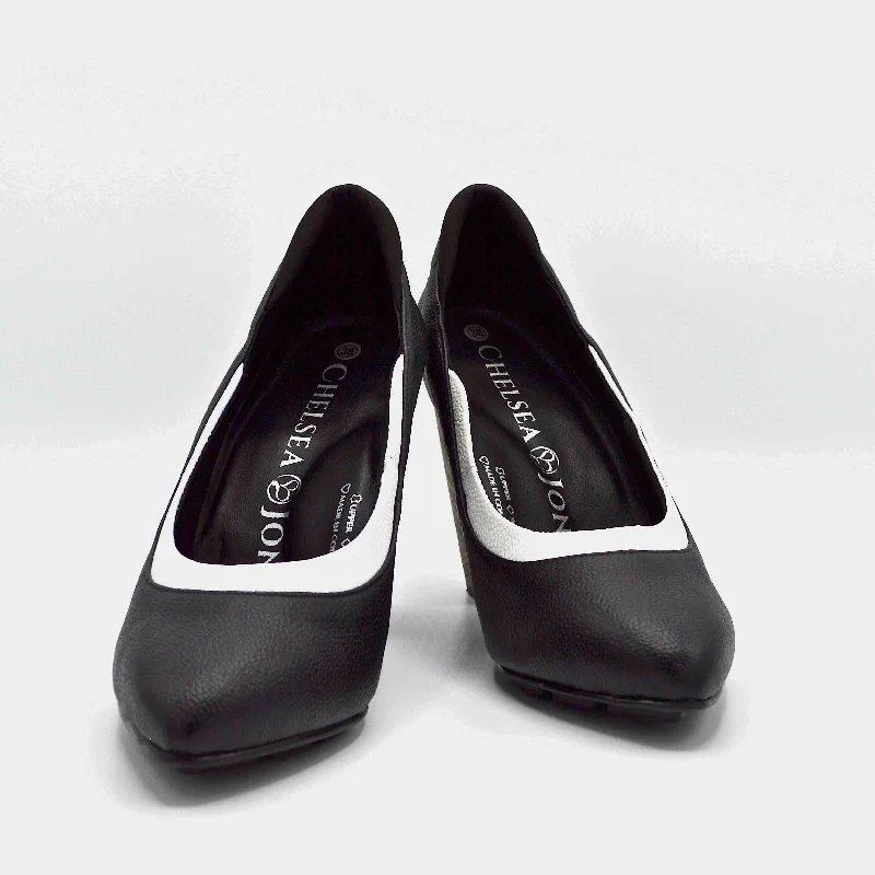 RHYTHM HIGH HEEL - BLACK/WHITE LEATHER