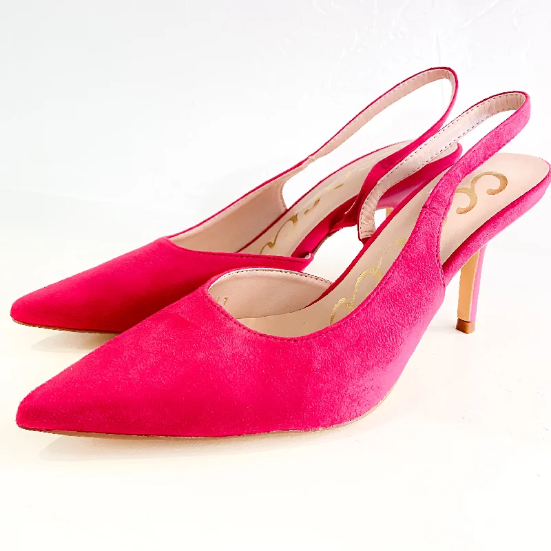 Sarah Fuchsia Suede Slingback Heel